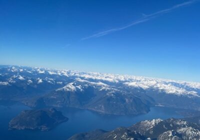Kelowna に向かう上空から